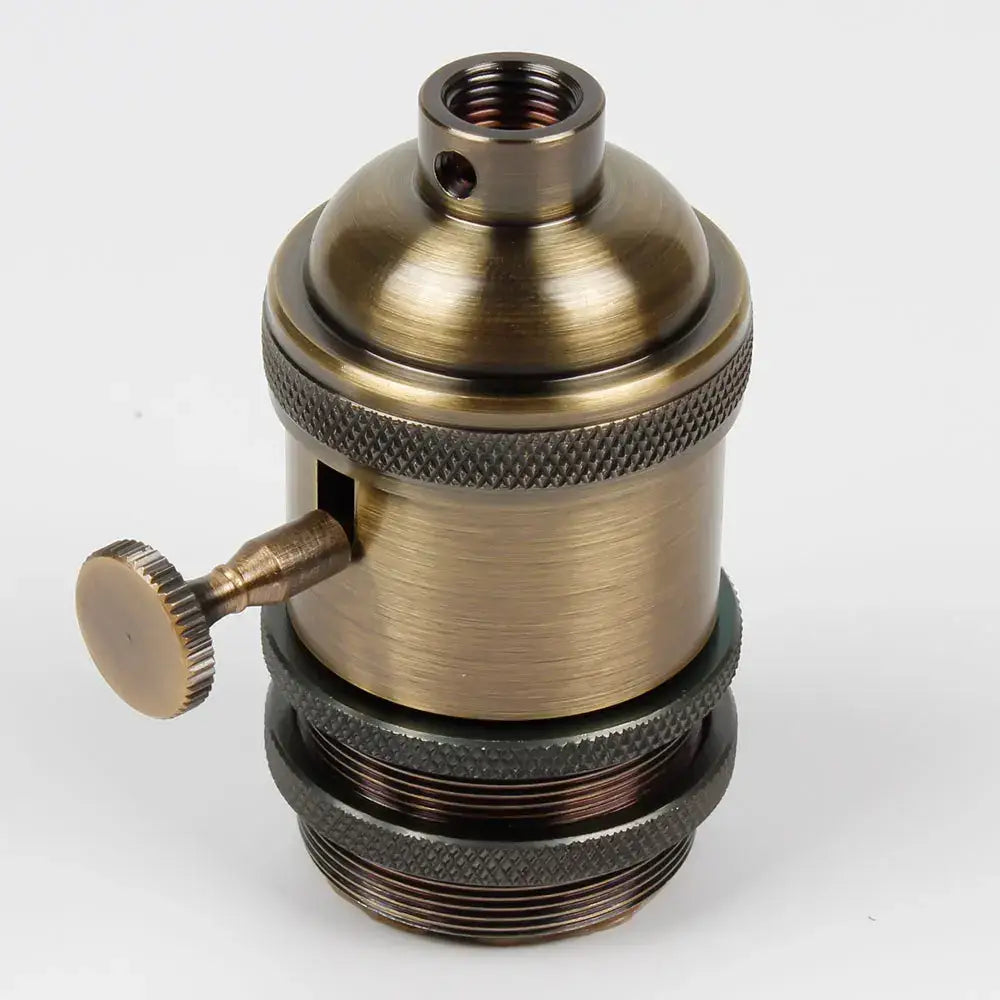 Industrial brass & chrome lamp base holder – dining room pendant