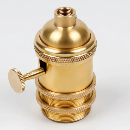 Industrial brass & chrome lamp base holder – dining room pendant