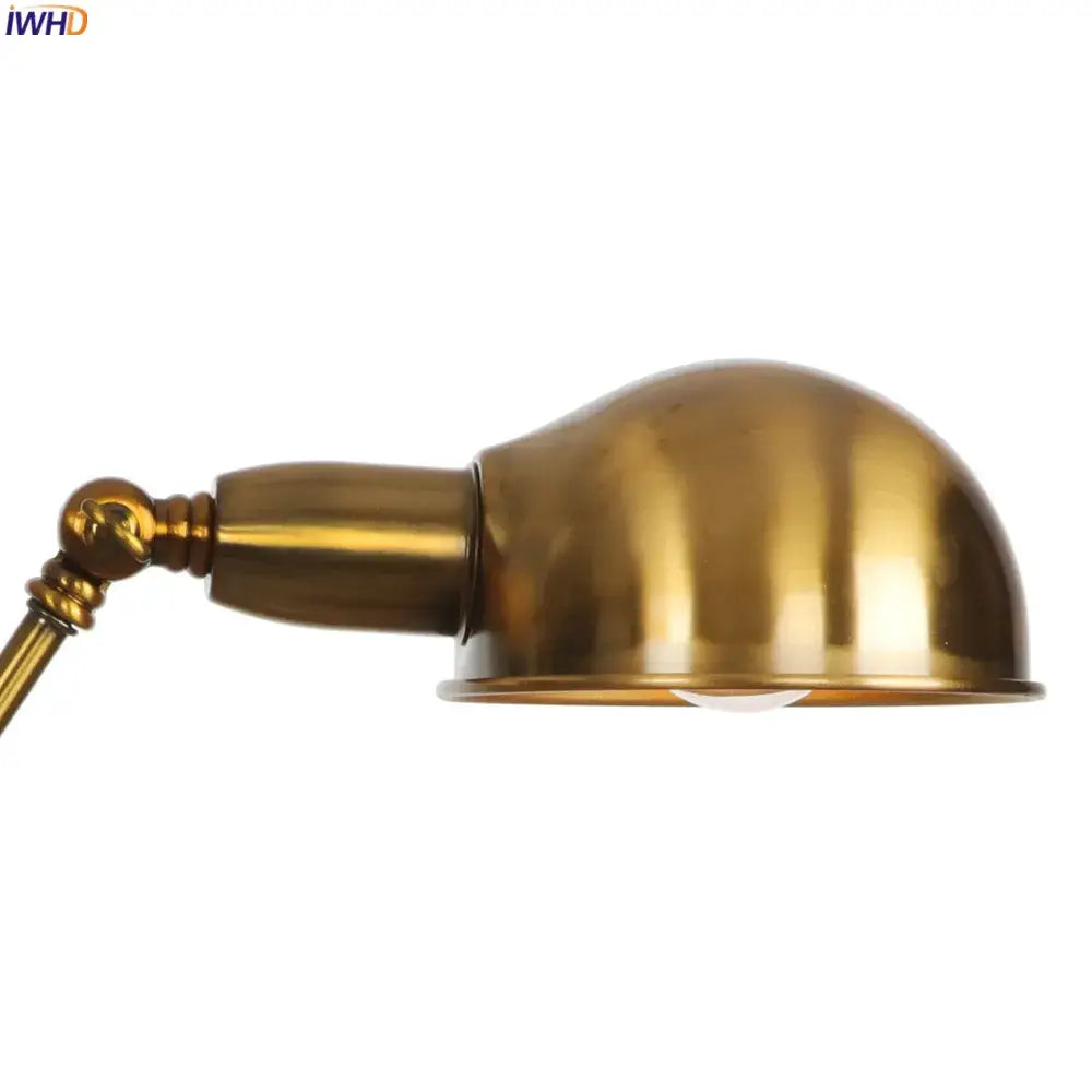 Industrial brass dual head adjustable wall sconce bedroom wall lamp