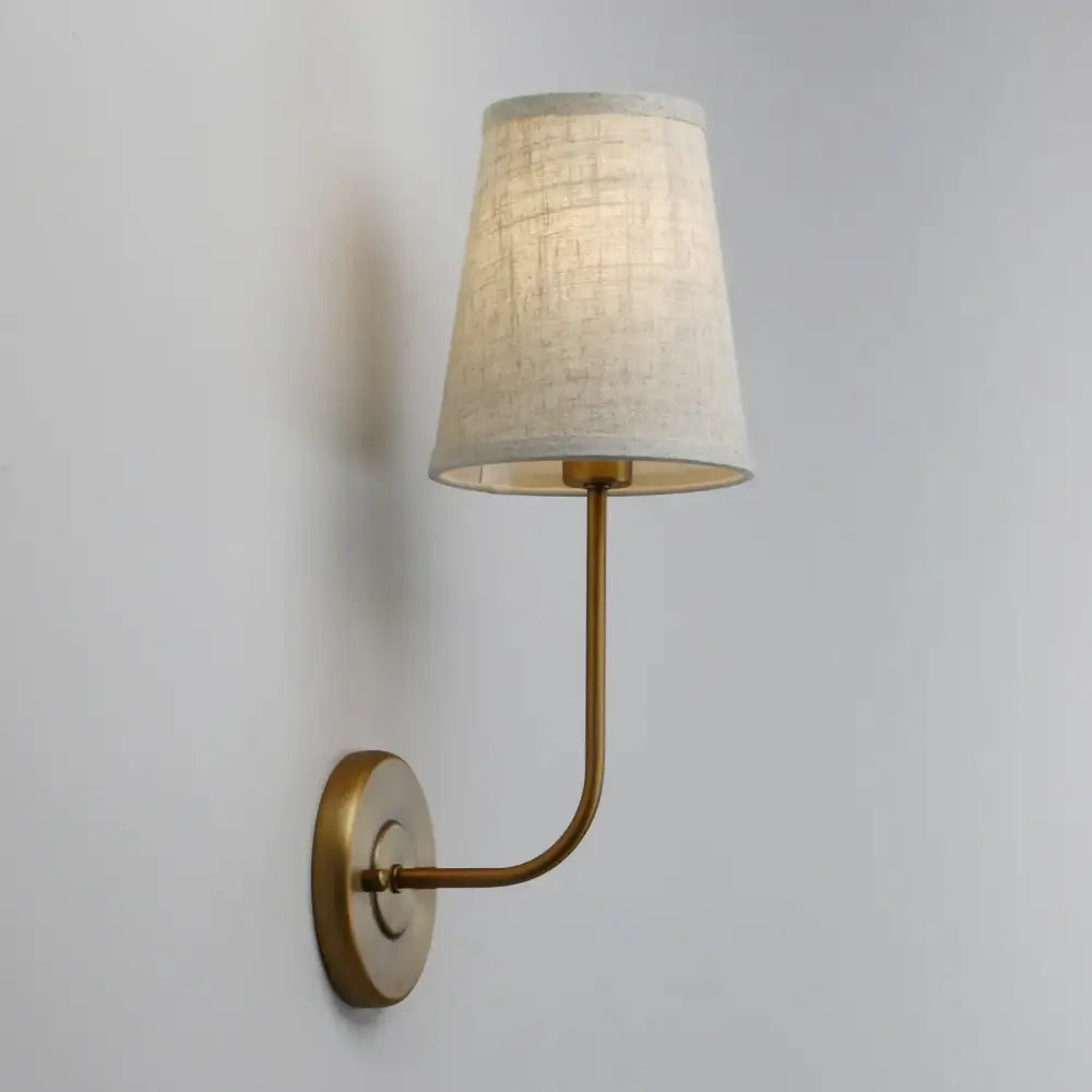 Industrial brass wall lamp set bedroom reading light with linen shades