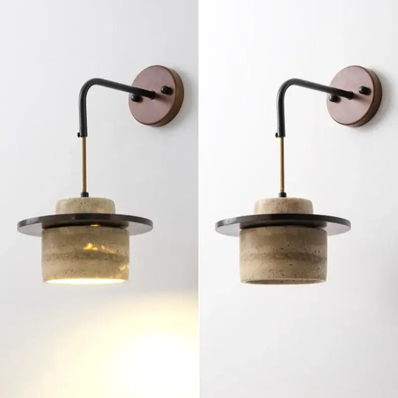 Industrial bronze and beige led wall light fixture bedroom sconce