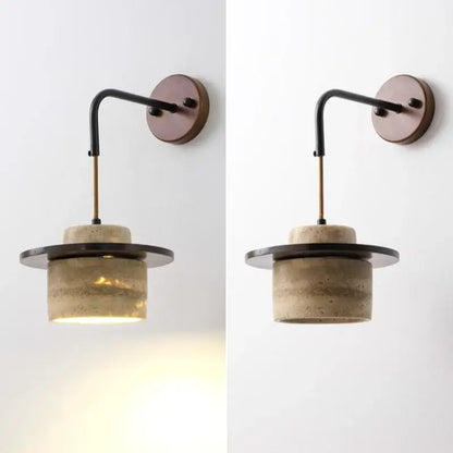 Industrial bronze and beige led wall light fixture bedroom sconce