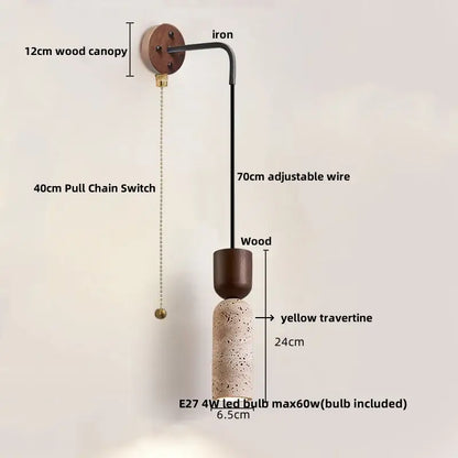 Industrial bronze and beige led wall light fixture bedroom sconce