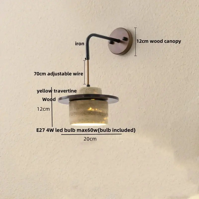 Industrial bronze and beige led wall light fixture bedroom sconce
