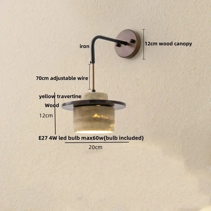 Industrial bronze and beige led wall light fixture bedroom sconce