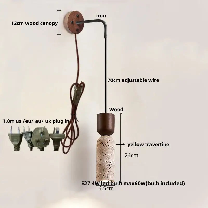 Industrial bronze and beige led wall light fixture bedroom sconce