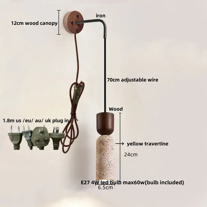 Industrial bronze and beige led wall light fixture bedroom sconce