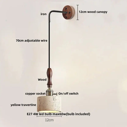 Industrial bronze and beige led wall light fixture bedroom sconce