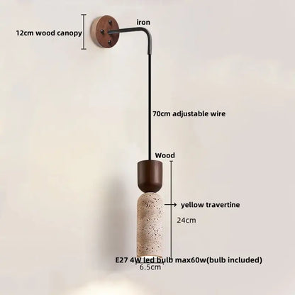 Industrial bronze and beige led wall light fixture bedroom sconce