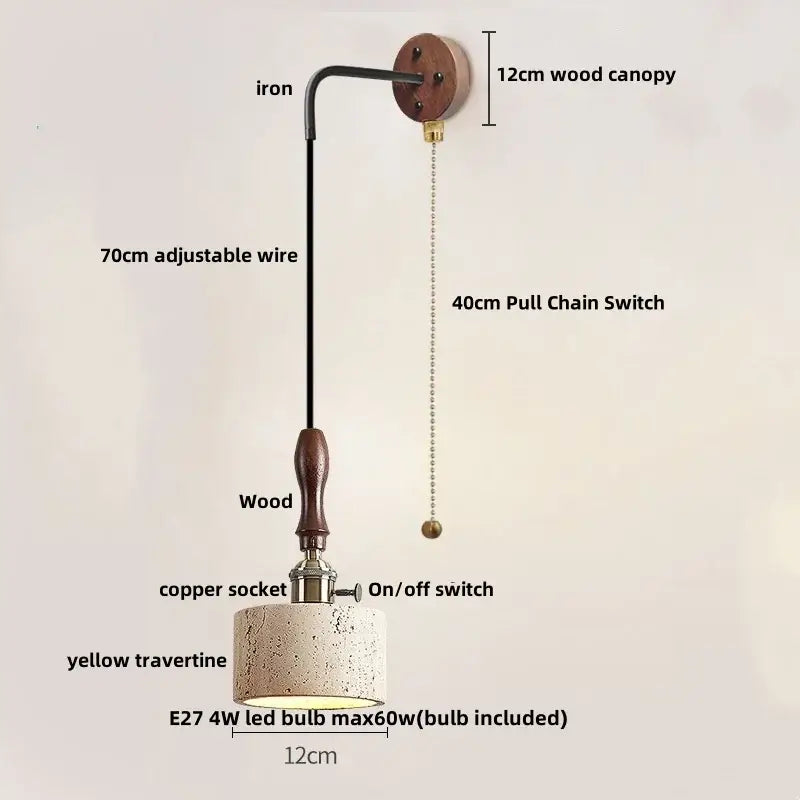 Industrial bronze and beige led wall light fixture bedroom sconce