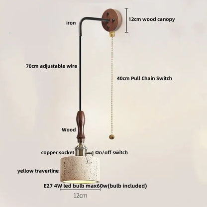 Industrial bronze and beige led wall light fixture bedroom sconce