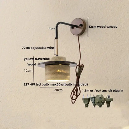 Industrial bronze and beige led wall light fixture bedroom sconce