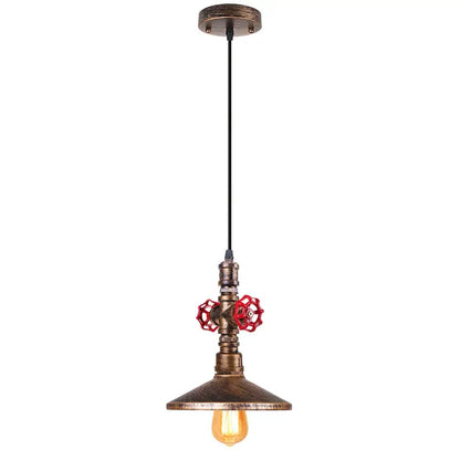 Industrial bronze iron water pipe pendant light – kitchen edison lamp