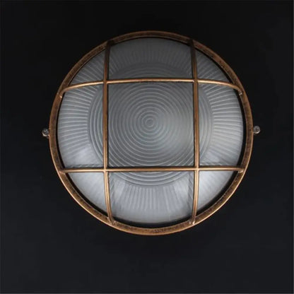 Industrial bronze metal cage outdoor ceiling lamp yard light