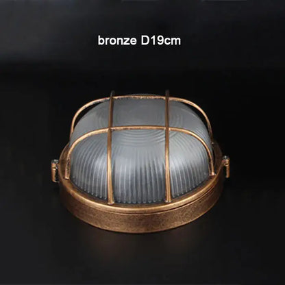 Industrial bronze metal cage outdoor ceiling lamp yard light
