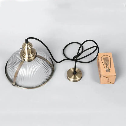 Industrial brushed nickel glass shade pendant light dining room