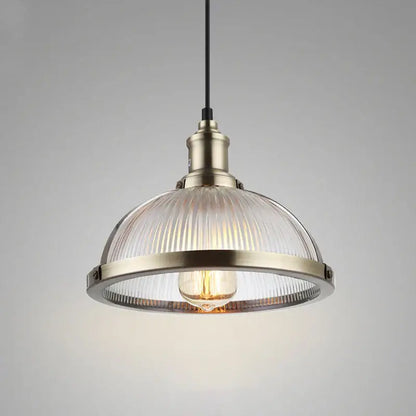 Industrial brushed nickel glass shade pendant light dining room