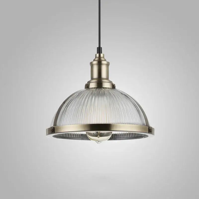Industrial brushed nickel glass shade pendant light dining room