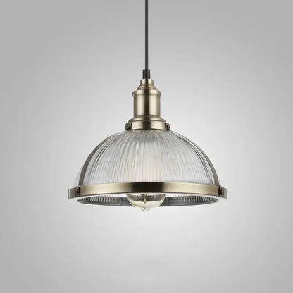 Industrial brushed nickel glass shade pendant light dining room