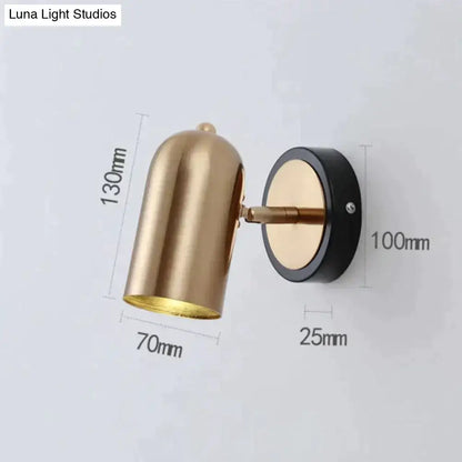 Industrial brushed nickel led wall sconce bedroom spotlight
