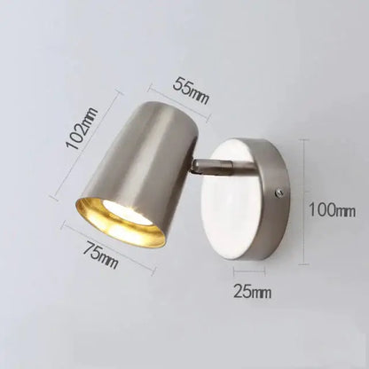 Industrial brushed nickel led wall sconce bedroom spotlight