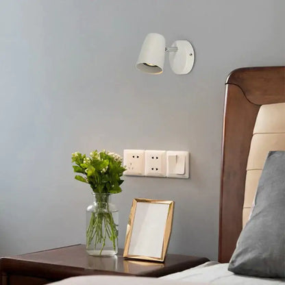 Industrial brushed nickel led wall sconce bedroom spotlight
