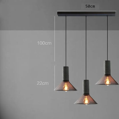 Industrial cement metal pendant light for dining room mesh shade