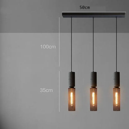 Industrial cement metal pendant light for dining room mesh shade