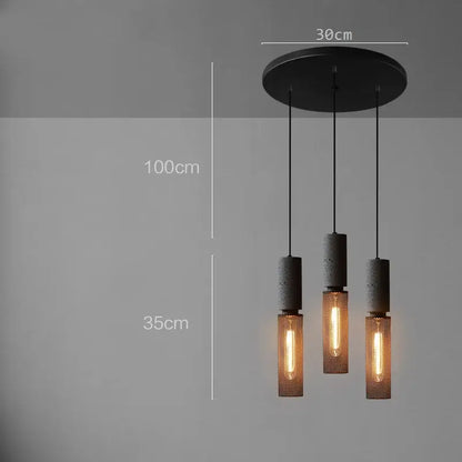 Industrial cement metal pendant light for dining room mesh shade