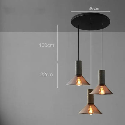 Industrial cement metal pendant light for dining room mesh shade