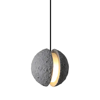 Industrial cement pendant light – gray moon star dining room lamp