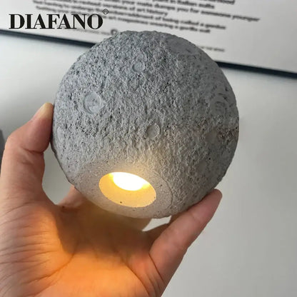 Industrial cement pendant light – gray moon star dining room lamp