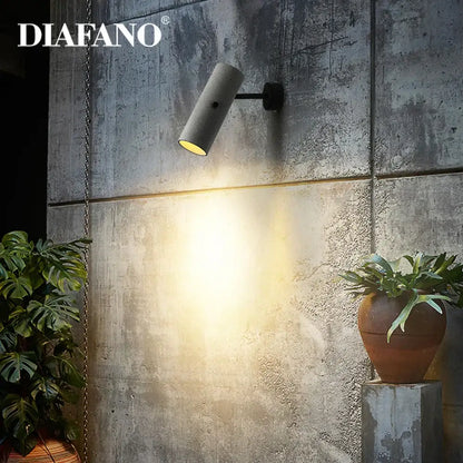 Industrial cement wall lamp – living room concrete sconce