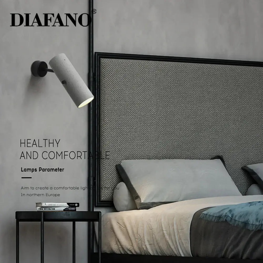 Industrial cement wall lamp – living room concrete sconce
