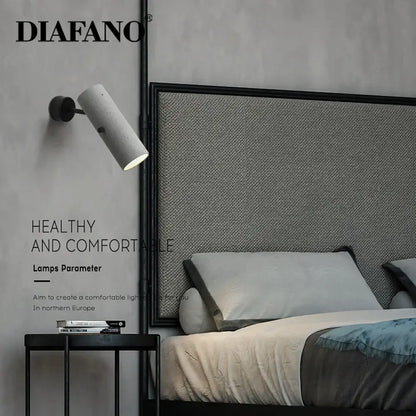 Industrial cement wall lamp – living room concrete sconce