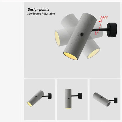 Industrial cement wall lamp – living room concrete sconce