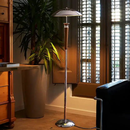 Industrial chrome and wood desk lamp living room floor light