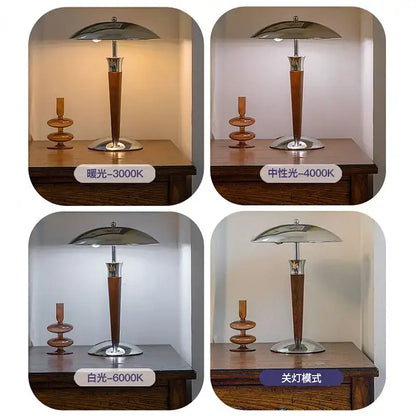Industrial chrome and wood desk lamp living room floor light