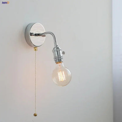 Industrial chrome flexible led wall lamp sconce bedroom reading light