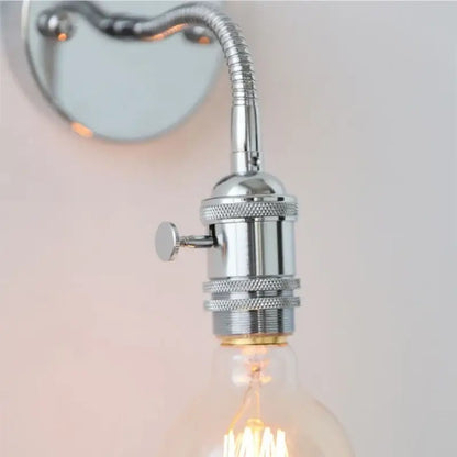 Industrial chrome flexible led wall lamp sconce bedroom reading light
