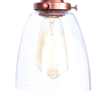 Industrial copper adjustable glass swing arm wall sconce bedroom light