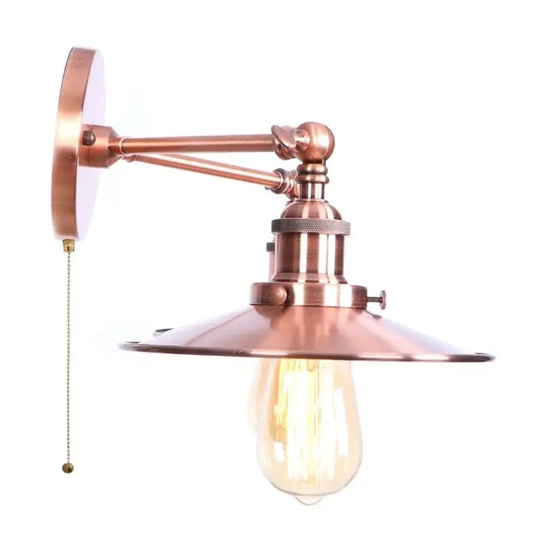Industrial copper dual head pink led wall light for bedroom