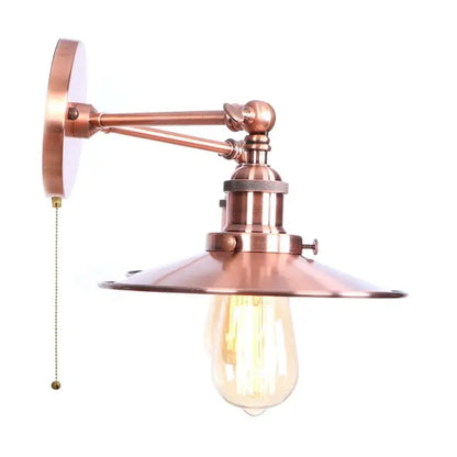 Industrial copper dual head pink led wall light for bedroom