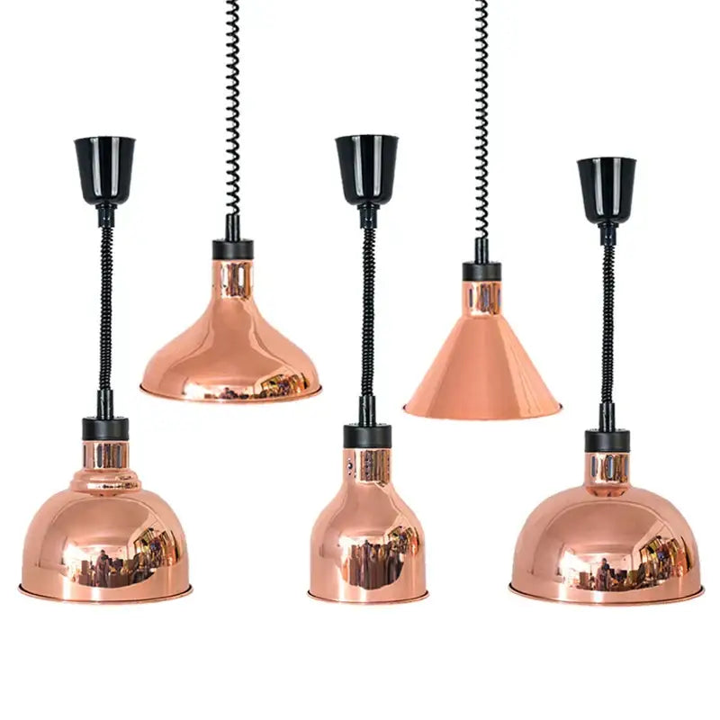 Industrial copper electric food heat lamp kitchen pendant light
