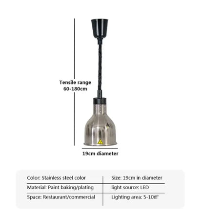 Industrial copper electric food heat lamp kitchen pendant light