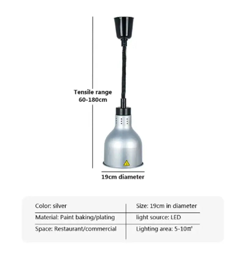 Industrial copper electric food heat lamp kitchen pendant light
