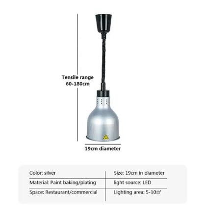 Industrial copper electric food heat lamp kitchen pendant light