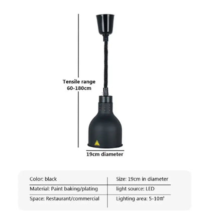 Industrial copper electric food heat lamp kitchen pendant light