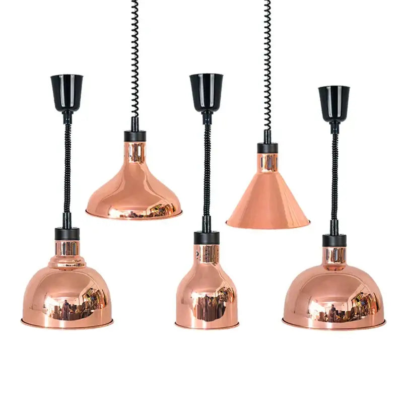 Industrial copper electric heat lamp 5 pack kitchen pendant heater