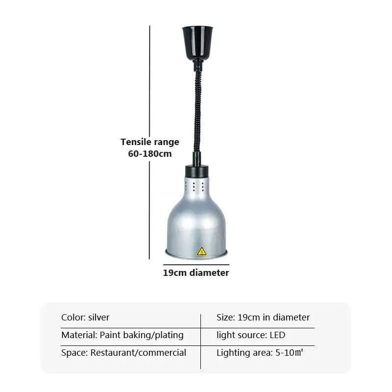 Industrial copper electric heat lamp 5-piece set dining room pendant light